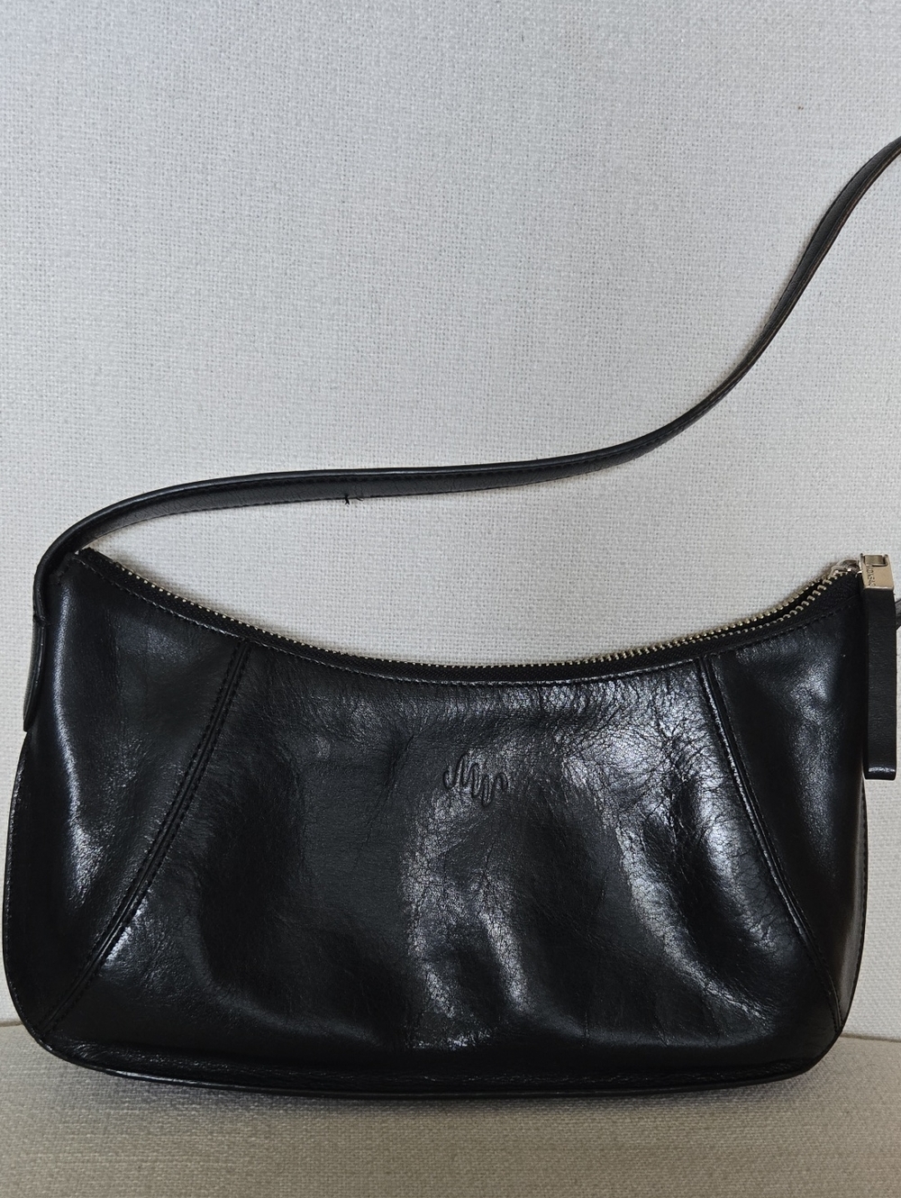 Monsac Black Mini Leather Shoulder Bag